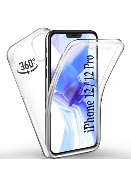 Apple Iphone 12 Pro 360 Derece Kılıf Full Tam Koruma Ön Arka Şeffaf Kılıf