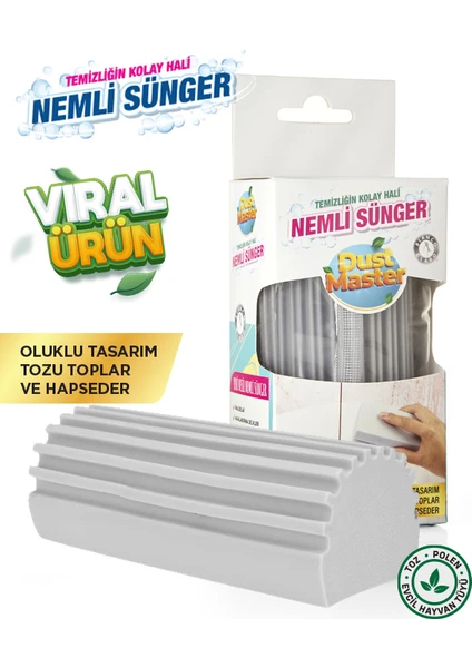 Blanco Claro Nemli Sünger - Dust Master - Çok Amaçlı Temizlik Toz  Süngeri - Gri