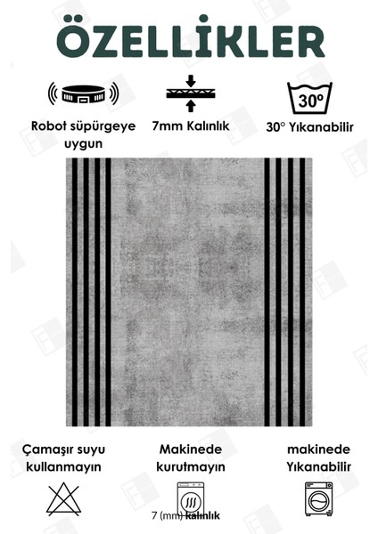 Kesme Yolluk Makinede Yıkanabilir Kaymaz Taban Leke Tutmaz Mutfak Halısı Salon Yolluk Antrasit fiyatları