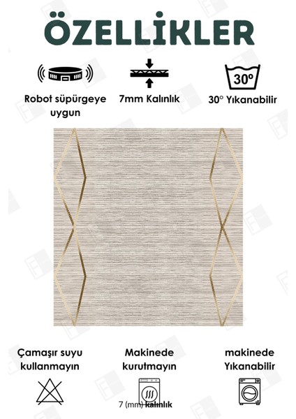 Kesme Yolluk Makinede Yıkanabilir Kaymaz Taban Leke Tutmaz Mutfak Halısı Salon Yolluk Bej Açık Bej fiyatları