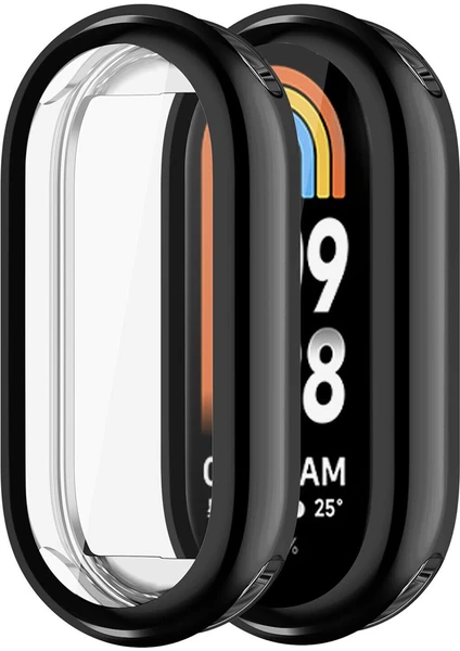 Mi Band 8 ve Mi Band 9 ile Uyumlu Kasa ve Ekran Koruyucu 360 Tam Koruma Silikon Kılıf