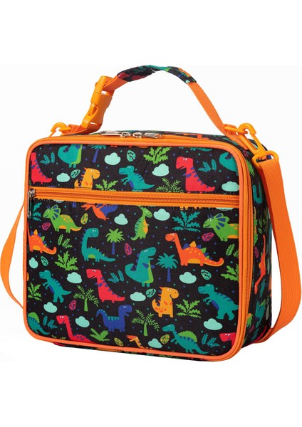 Çocuk Öğle Yemeği Crossbody Öğle Yemeği Dinozor Desen Taşınabilir Termal Çanta (Yurt Dışından)