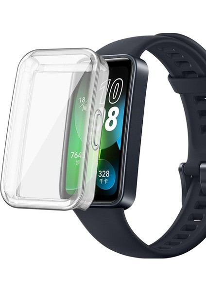 Huawei Band 8 ve Huawei Band 9 ile Uyumlu Kasa ve Ekran Koruyucu 360 Tam Koruma Silikon Kılıf