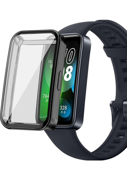 Huawei Band 8 ve Huawei Band 9 ile Uyumlu Kasa ve Ekran Koruyucu 360 Tam Koruma Silikon Kılıf