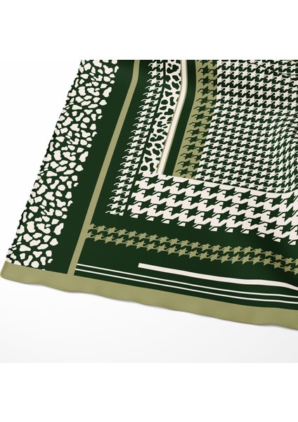 Ipek Twill Kazayağı Dikdörtgenler Karamel Kadın Eşarp
