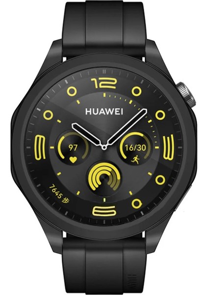 Huawei Watch Gt4 46MM Uyumlu Kasa ve Ekran Koruyucu 360 Tam Koruma Silikon Kılıf