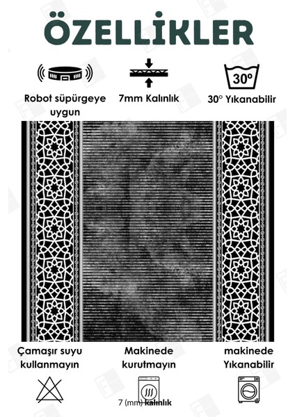 Kesme Yolluk Makinede Yıkanabilir Kaymaz Taban Leke Tutmaz Mutfak Halısı Salon Yolluk Antrasit fiyatları