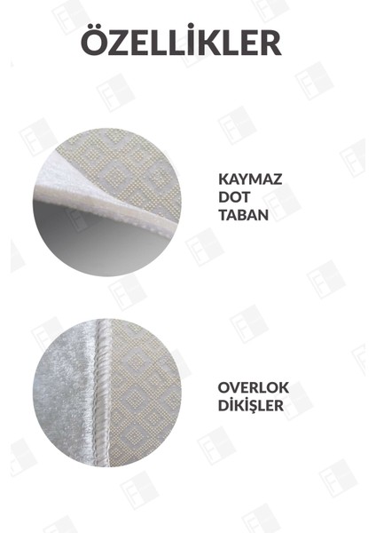 Kesme Yolluk Makinede Yıkanabilir Kaymaz Taban Leke Tutmaz Mutfak Halısı Salon Yolluk Gri