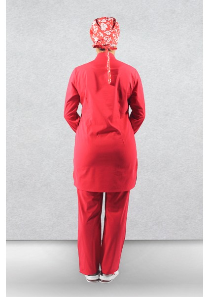 Likralı Tesettür Takım Üniforma Gizli Fermuarlı - Nar Çiçegi fiyatları