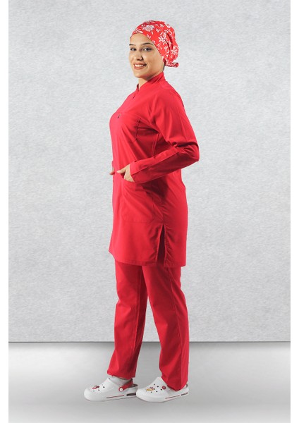 Likralı Tesettür Takım Üniforma Gizli Fermuarlı - Nar Çiçegi modelleri