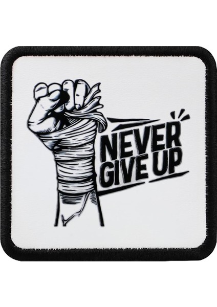V1 Never Give Up - 1 Kod Logolu Unisex Beyaz-Siyah Bench (Patch)