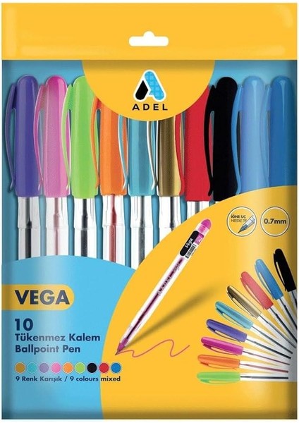 Vega Tükenmez Kalem Karışık 10'lu