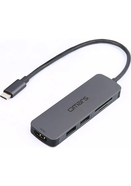 5 Port Type-C 4K HDMI Video Transferi 5gbps USB 3.1 Sd/tf Kart Uyumlu Hub Çoklayıcı Adaptör