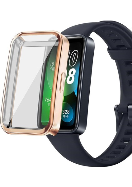 Huawei Band 8 , 9 ve 10 ile Uyumlu Kasa ve Ekran Koruyucu 360 Tam Koruma Silikon Kılıf