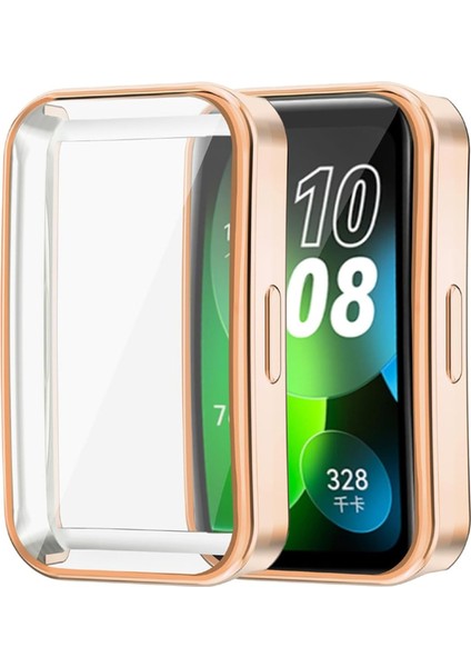 Huawei Band 8 , 9 ve 10 ile Uyumlu Kasa ve Ekran Koruyucu 360 Tam Koruma Silikon Kılıf modelleri