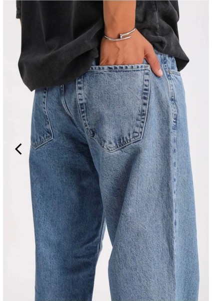 Erkek Buz Mavi Baggy Pantolon