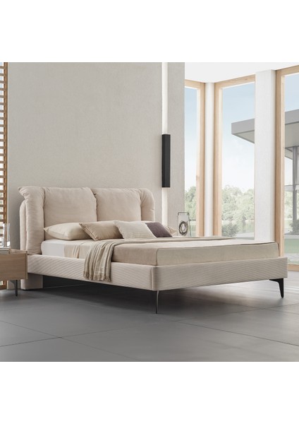 Enza Home Terra Başlıklı Karyola 2'Li Set - Krem