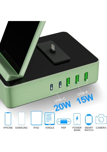 8'i 1 Arada 100W Alüminyum Alaşımlı Şarj Istasyonu - Yeşil modelleri