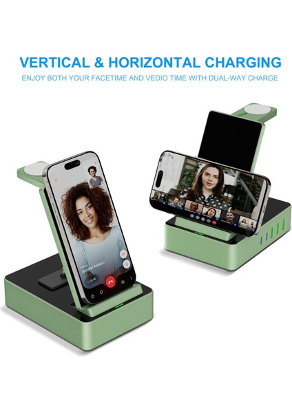 8'i 1 Arada 100W Alüminyum Alaşımlı Şarj Istasyonu - Yeşil indirimleri