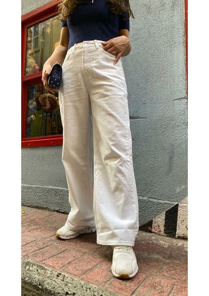 Beyaz Kot Pantolon