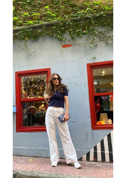 Beyaz Kot Pantolon modelleri