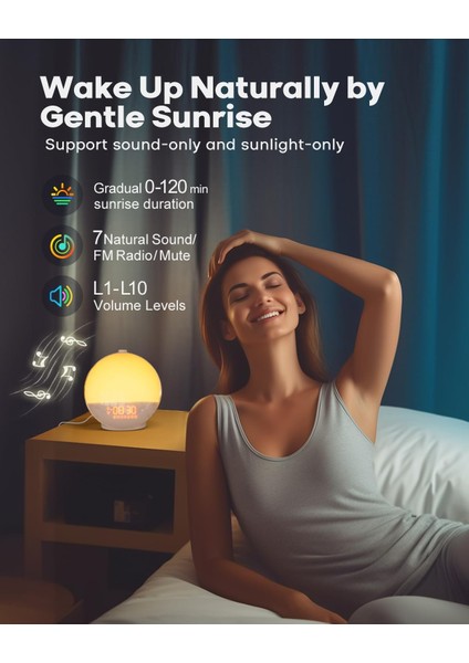 Gündoğumu Çalar Saat, Akıllı Uyandırma Işığı, App Kontrolü