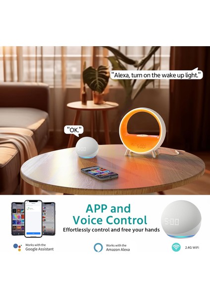 Momılla Kablosuz Şarj Istasyonu, Bluetooth Hoparlörlü Gündoğumu Çalar Saat modelleri