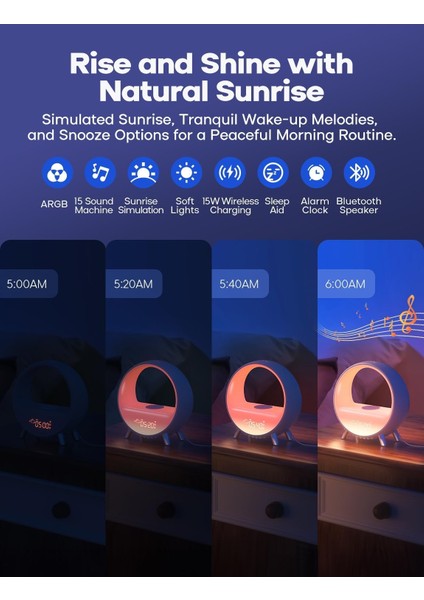 Arches Gün Doğumu Çalar Saat Uyku Yatıştırıcı, Ses Makinesi modelleri