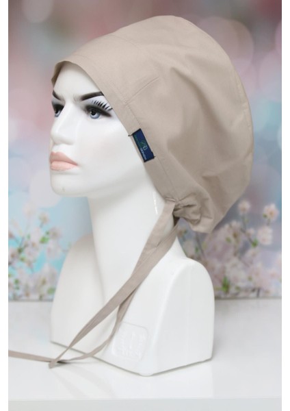 Tesettür Beden Vizon Tek Renk Cerrahi Bone Hemşire Sağlıkçı Hastane Bonesi