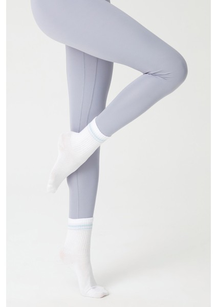 3 Çift Çok Renkli Pamuklu Orta Boy Retro Çorap Half Crew