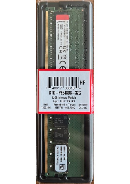 Kıngston 32GB 4800MHZ Ddr5 2rx8 Ecc Rdımm KTD-PE548D8-32G