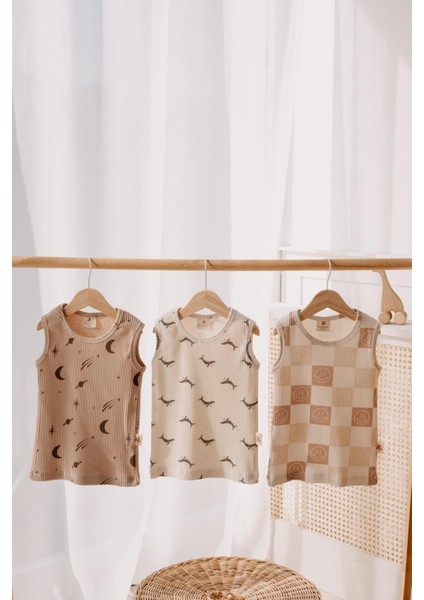 Babybek Premium Pamuklu 3'lü Unisex Çocuk Atlet