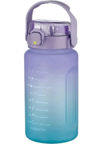 VAGONLİFE 1500 ml Pipetli pipetsiz Kullanım Softtouch Motivasyon Matara