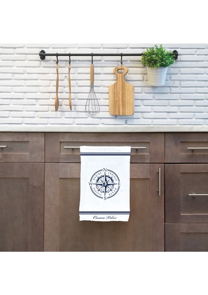 Compass / Pusulalı Mutfak Havlusu 2 Adet