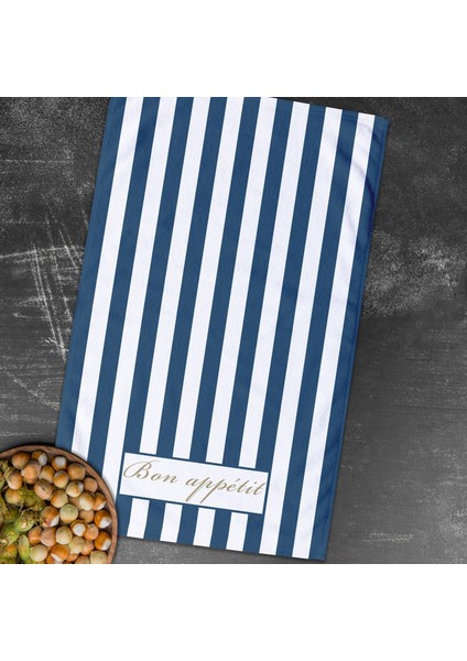 Bon Appétit / Mavi Çizgili Mutfak Havlusu 2 Adet modelleri