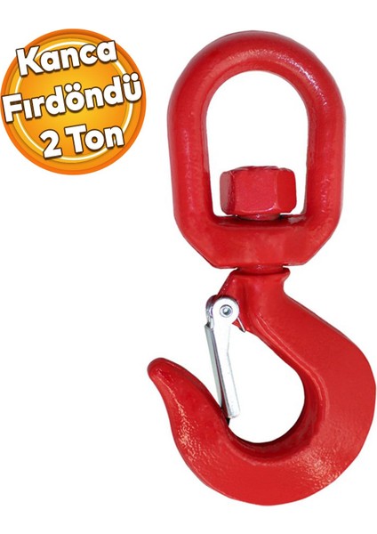 Fırdöndü Kuşgöz 2 Tonluk Kanca Yük Taşıma Kaldırma Amerikan Tipi Çelik Liman Şantiye Vinç Kancası
