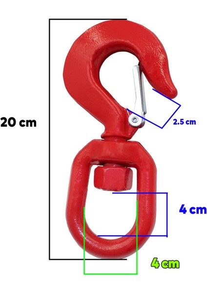 Fırdöndü Kuşgöz 2 Tonluk Kanca Yük Taşıma Kaldırma Amerikan Tipi Çelik Liman Şantiye Vinç Kancası fiyatları