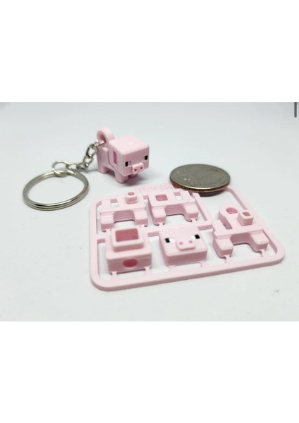 Minecraft Domuz Anahtarlık Maket Kit Kartı