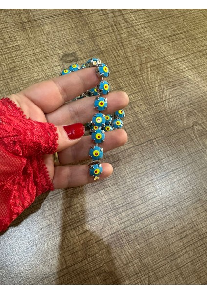 En 1 cm Boy 45 cm Çelik Nazar Boncuklu Çanta Giyim Aksesuarı Şerit
