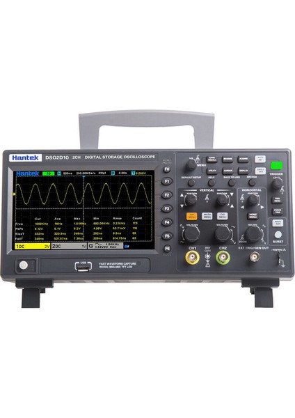 Hantek DSO2D10 2 Kanal Dijital Osiloskop 100MHZ 1gss + 1 Kanal 25MHZ Fonksiyon Jenaratörü