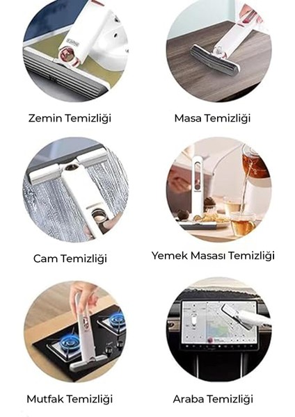 Taşınabilir Mini Mop Temizlik Paspası ve Cam Silme Aparatı