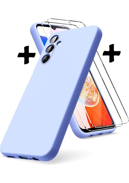 Samsung Galaxy M34 Kılıf Silikon + 9h Tempereli Nano Cam 2'li Set Ekran Camı