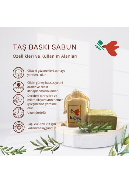 Taş Baskı Zeytinyağlı Defne Sabun