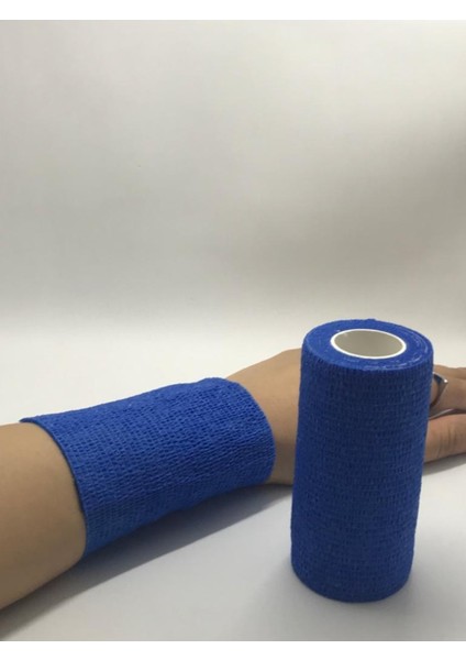 Dymec Kendinden Yapışkanlı Bandaj Mavi Ebat: 10CM x 4.5m 4'lü Avantaj Paket