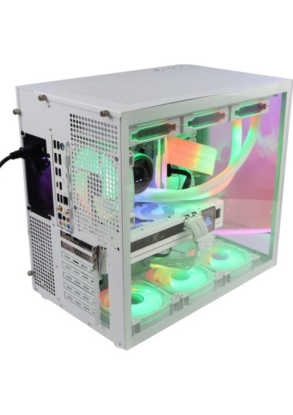 F-7 Beyaz 7x Rgb Fanlı Bilgisayar Kasası V2