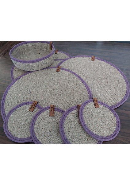 4 Kişilik 9 Parça Amerikan Servis Supla Takımı Tabak Altlığı Bardak Altlığı Hasır Sepet Mutfak Sunum