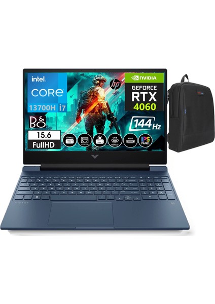 Hp Victus 15-FA1054NT Intel Core I7 13700H 64GB Ram 2tb SSD 8gb RTX4060 15.6 Inç 144Hz IPS Fhd WINDOWS11HOME Taşınabilir Bilgisayar VCS8U844EAW18+WEBLEGELSINÇANTA