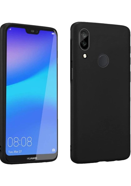 Huawei P20 Lite Kılıf Silikon + 9h Tempereli Nano Cam 2'li Set Ekran Camı