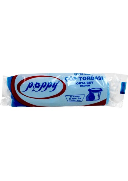 Poppy Çöp Torbası 055*060 Orta Mavi 50 Pk/kl