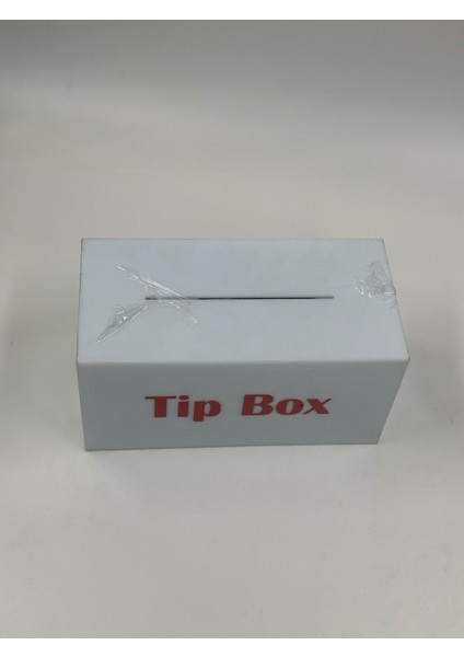 Pleksi Marketi Beyaz Pleksi Tip Box Bahşiş Kutusu Beyaz Kumbara